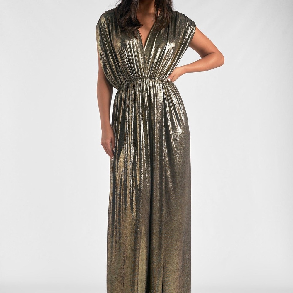 Shimmer gold maxi dress- size XL